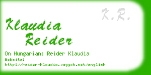 klaudia reider business card